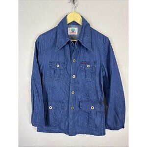 Vintage Texwood Denim Jacket 70s 80s Blue Workwear Barn Chore Jacket Women L
